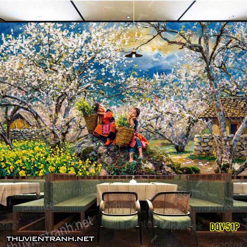 Tranh dán tường Đổng quê, Quê hương, Làng Quê Việt - -DQV-51P - Kết quả tìm kiếm tranh tường